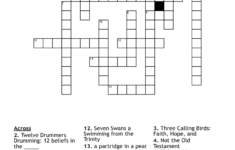 Twelve Days Of Christmas Crossword - Wordmint with regard to Twelve Days of Christmas Crossword Answers