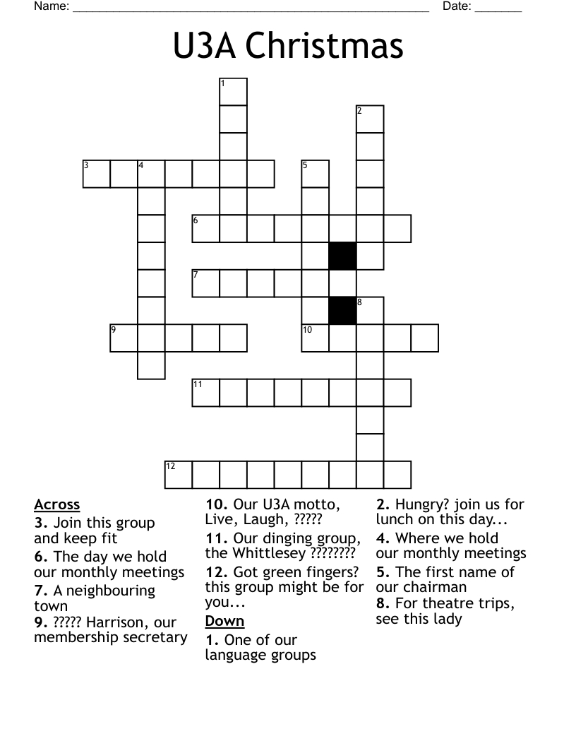 u3a christmas crossword wordmint with regard to group on the 11th day of christmas crossword U3A Christmas Crossword - Wordmint with regard to Group On The 11Th Day Of Christmas Crossword