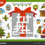 Vector Crossword In English, Education Game For Children. Santa Regarding Christmas Crossword Puzzle Education.com