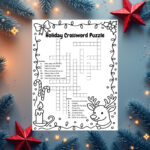 Winter Crossword   Etsy For The Holiday Zone Christmas Crossword