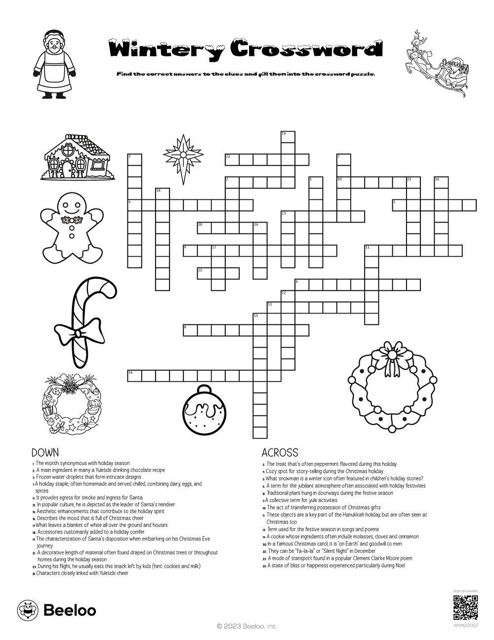 wintery crossword beeloo printable crafts and activities for kids intended for christmas conifer crossword clue Wintery Crossword • Beeloo Printable Crafts And Activities For Kids intended for Christmas Conifer Crossword Clue