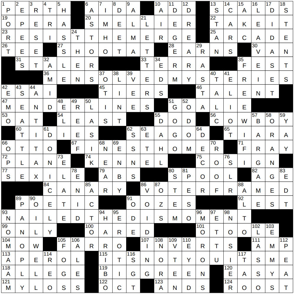 0323 25 Ny Times Crossword 23 Mar 25 Sunday