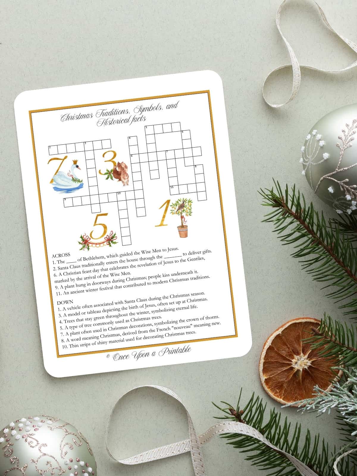 12 Days Of Christmas Crossword Puzzles