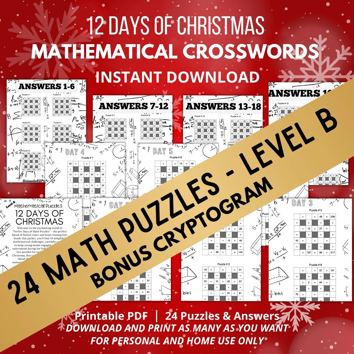 12 days of christmas crossword