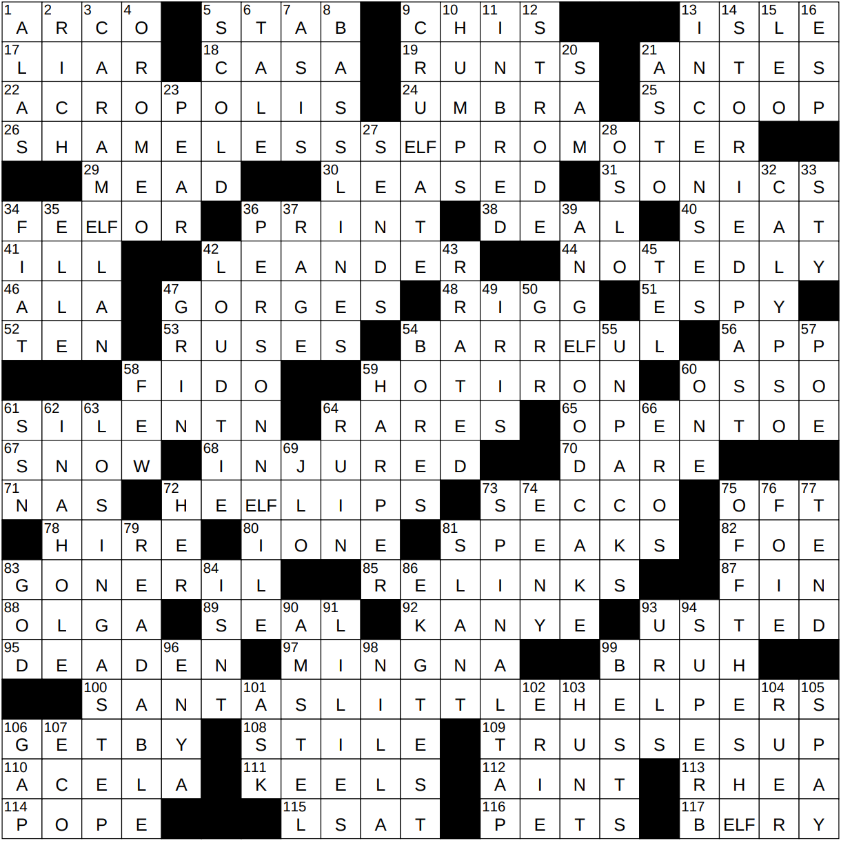 1224 23 Ny Times Crossword 24 Dec 23 Sunday