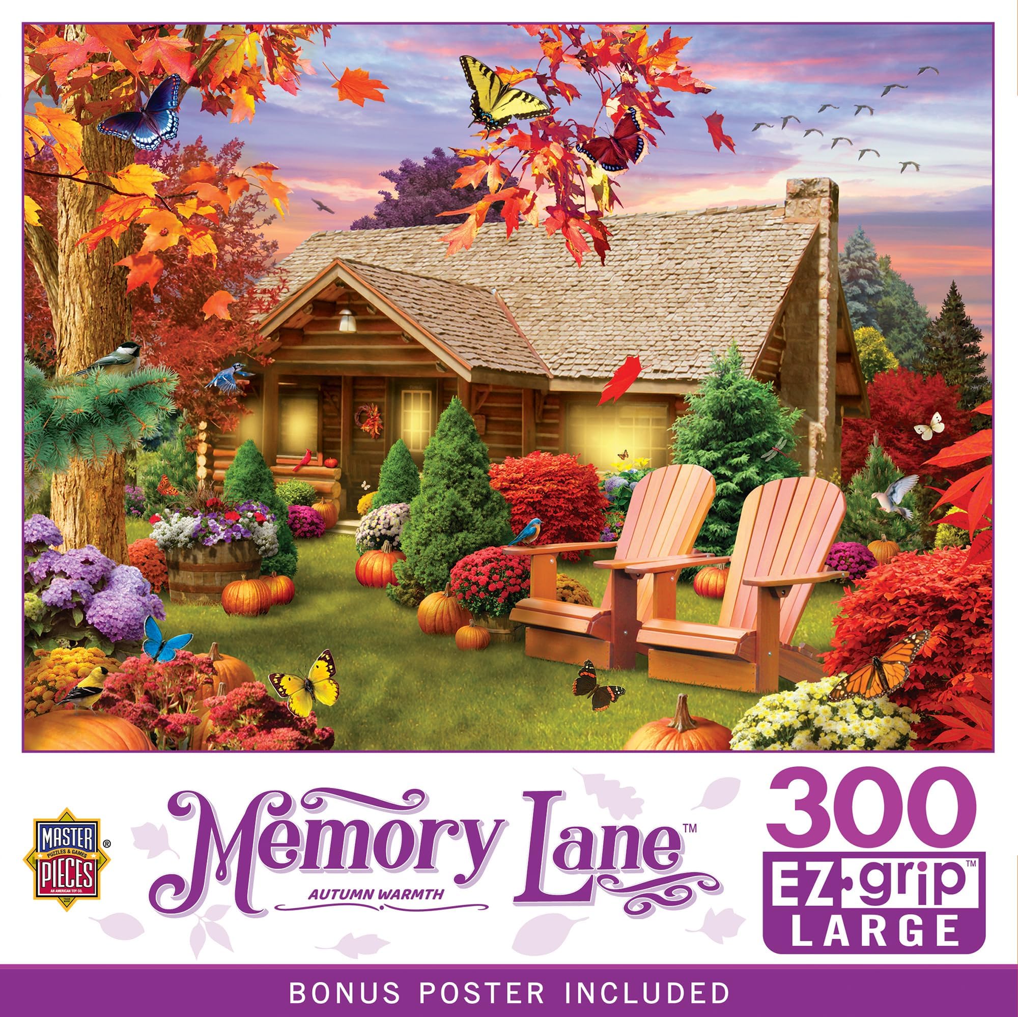 187797008 Master Pieces Memory Lane Autumn Warmth 300 Piece Ez Grip Jigsaw Puzzle