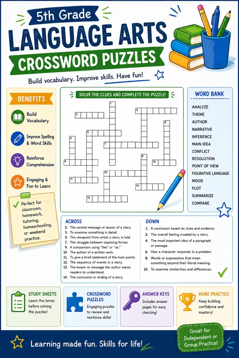 free printable crossword puzzles for 5th graders free printable crossword puzzles for 5th graders