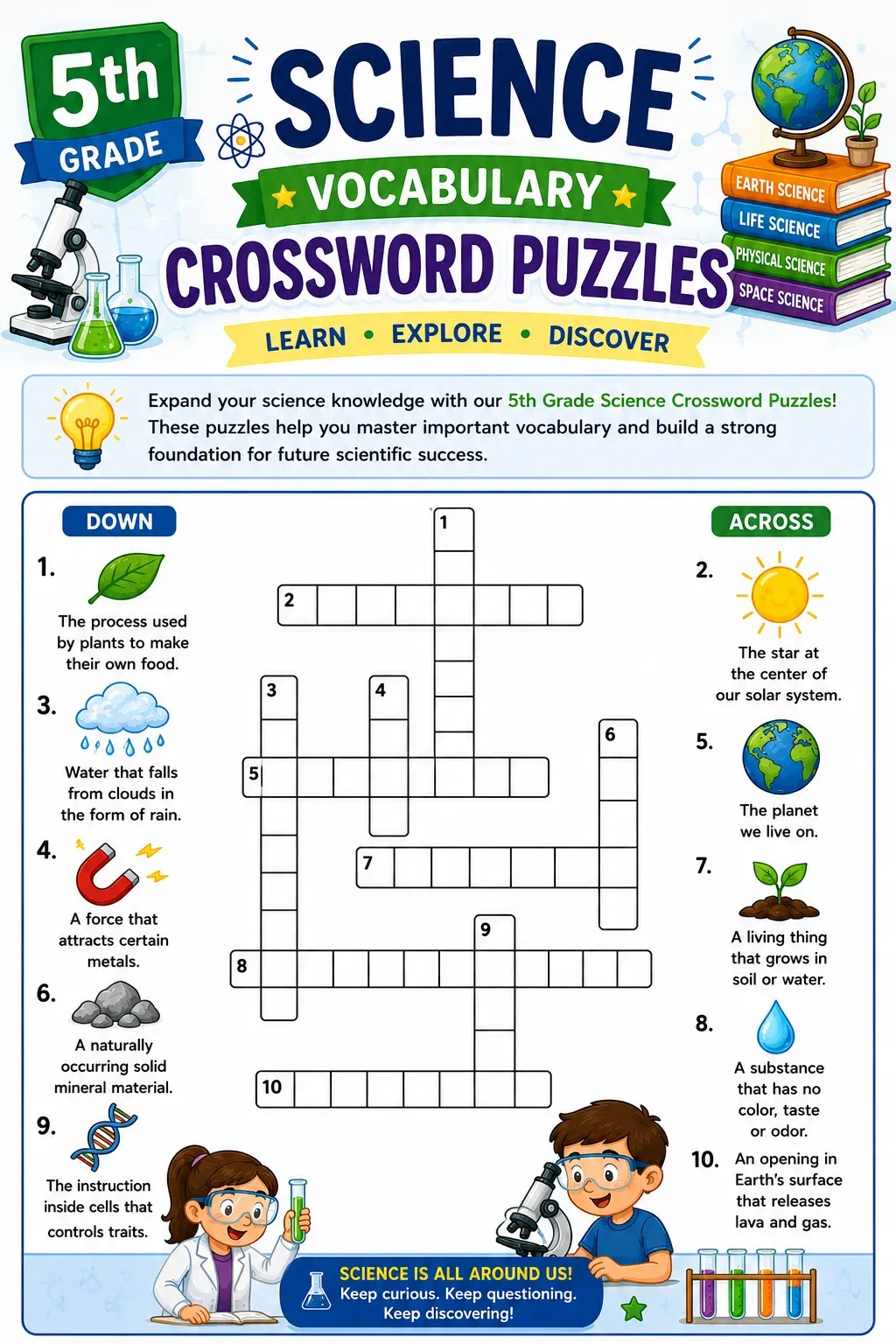 5th Grade Science Crossword Puzzles 5th Grade Science Crossword Puzzles