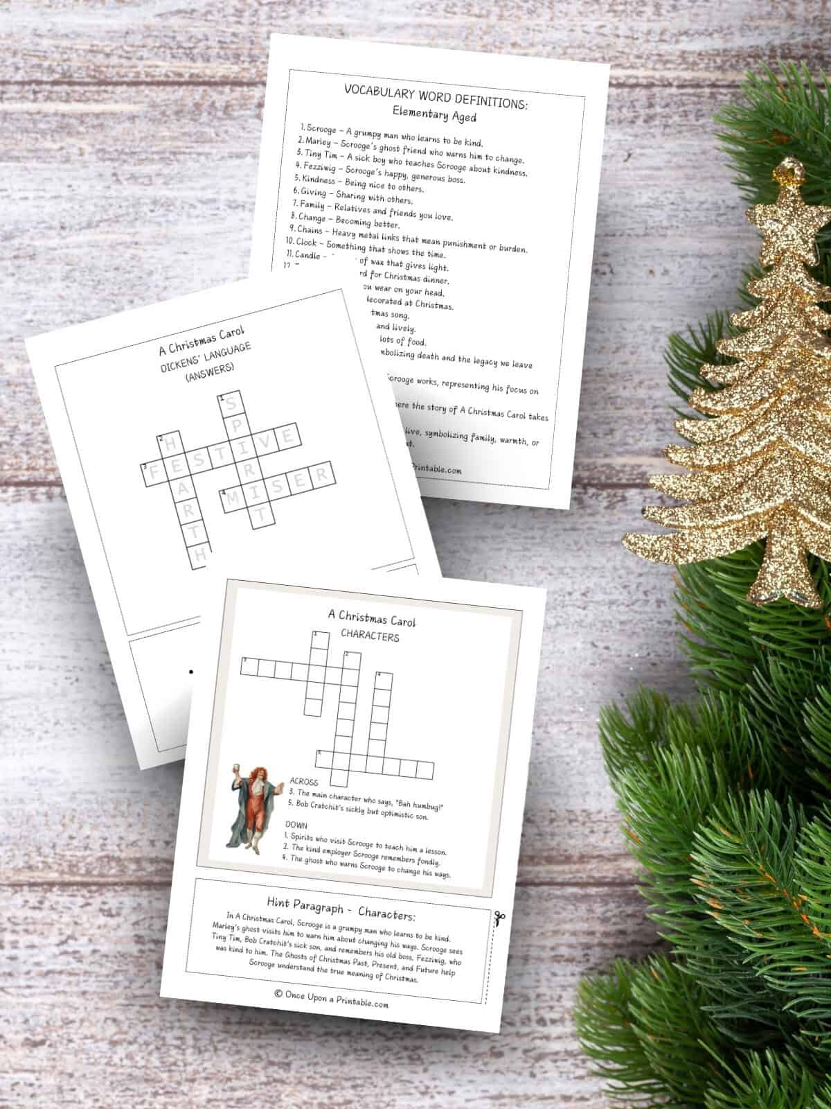 A Christmas Carol Crossword Puzzles A Christmas Carol Crossword Puzzles