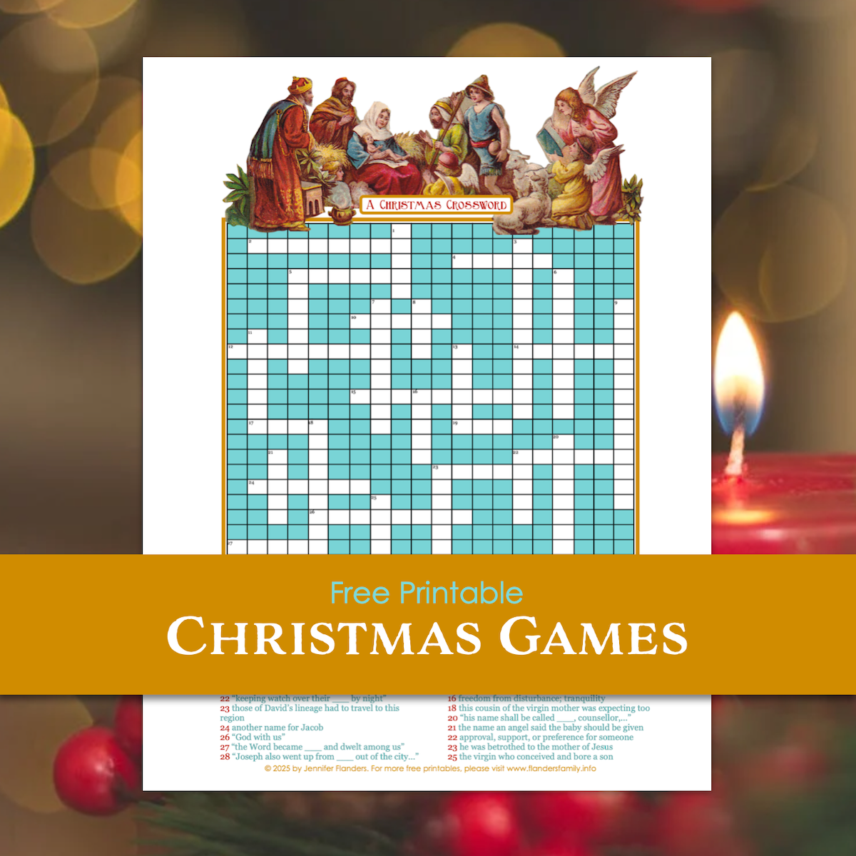 christmas light locale crossword