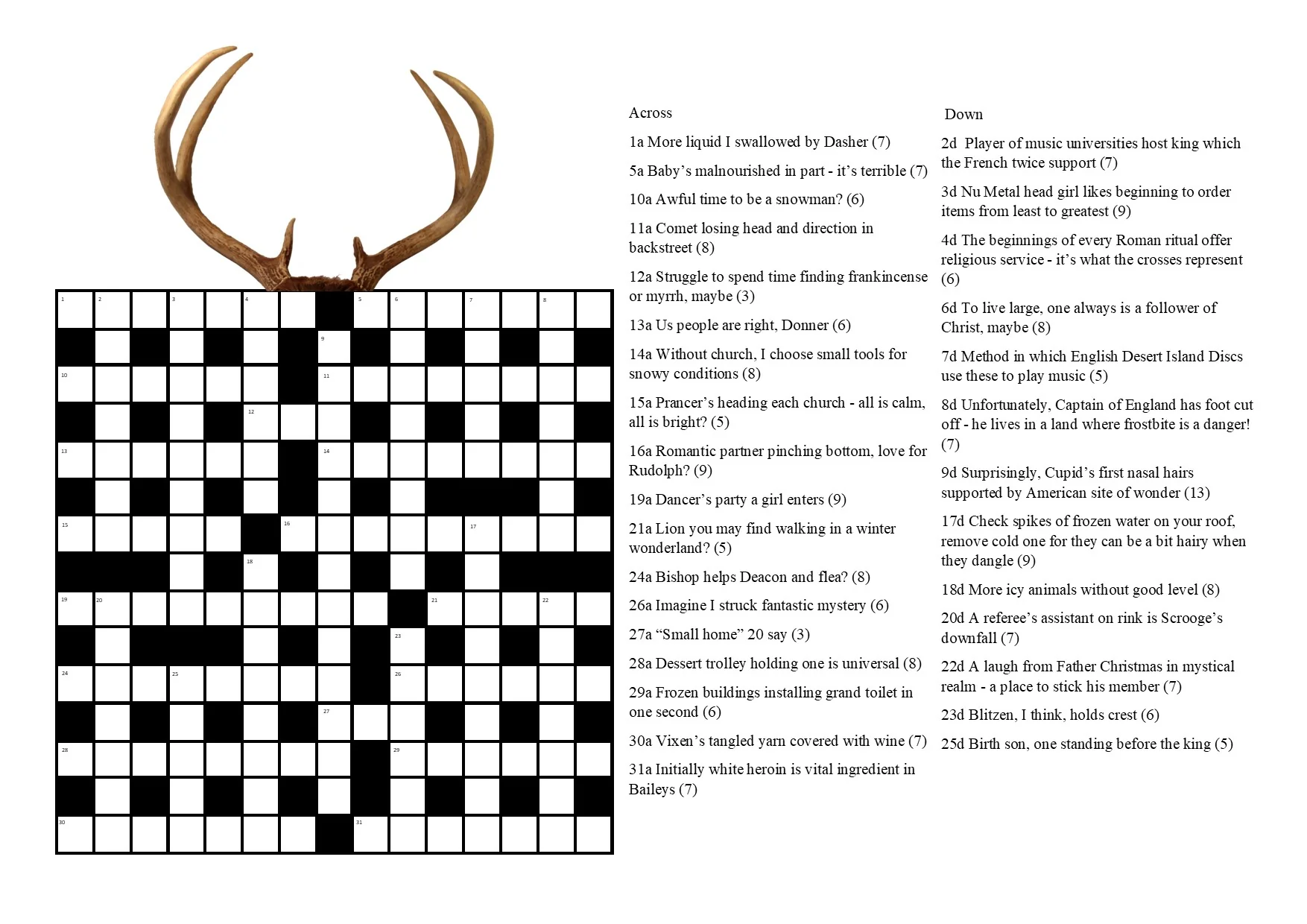christmas cryptic crossword clues