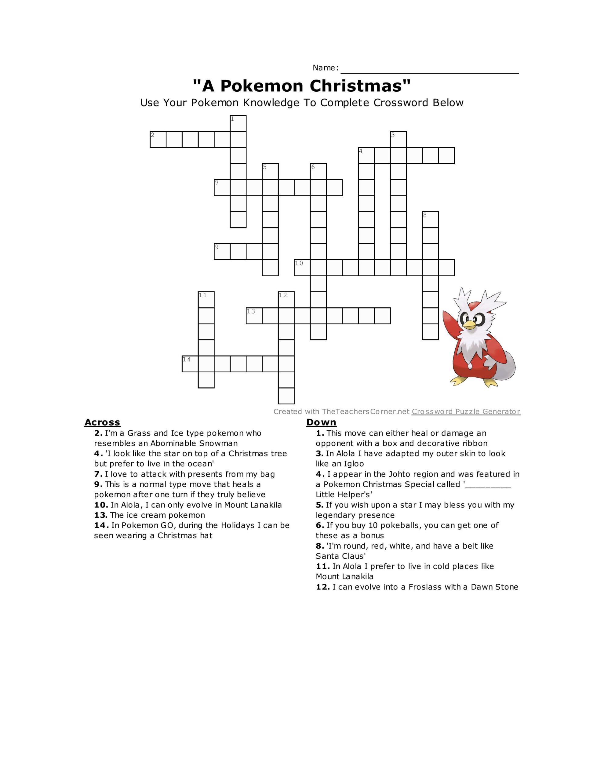 pokemon crossword puzzles printable pokemon crossword puzzles printable