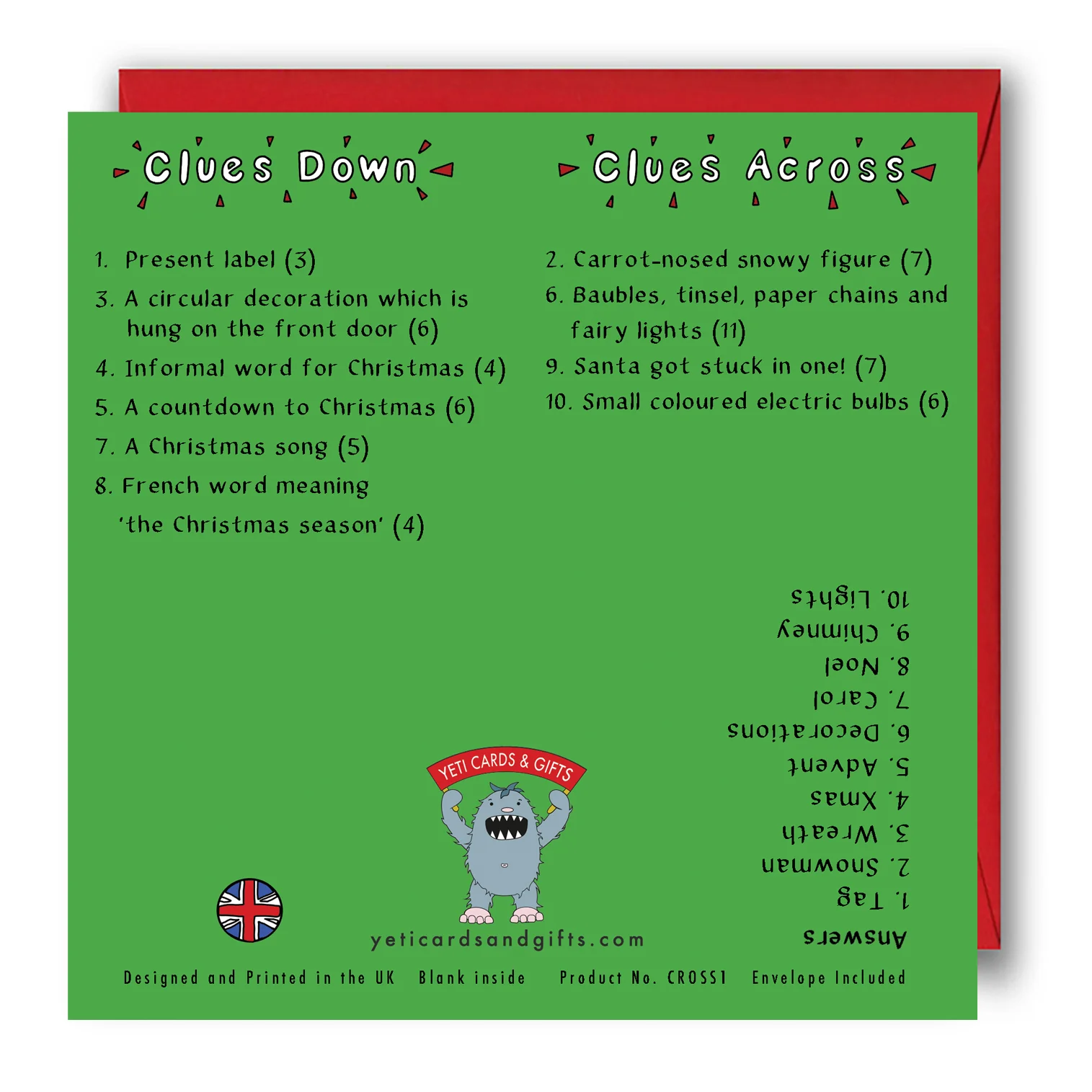 Activity Christmas Card Christmas Crossword Activity Christmas Card Christmas Crossword