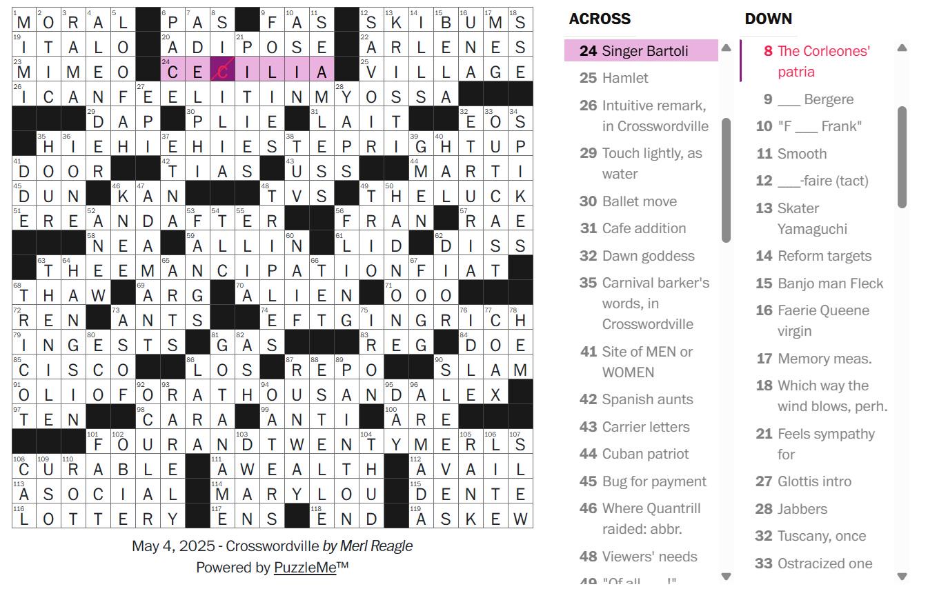 Actual Error In Wapo Merl Reagle For May 4th Actual Error In Wapo Merl Reagle For May 4th