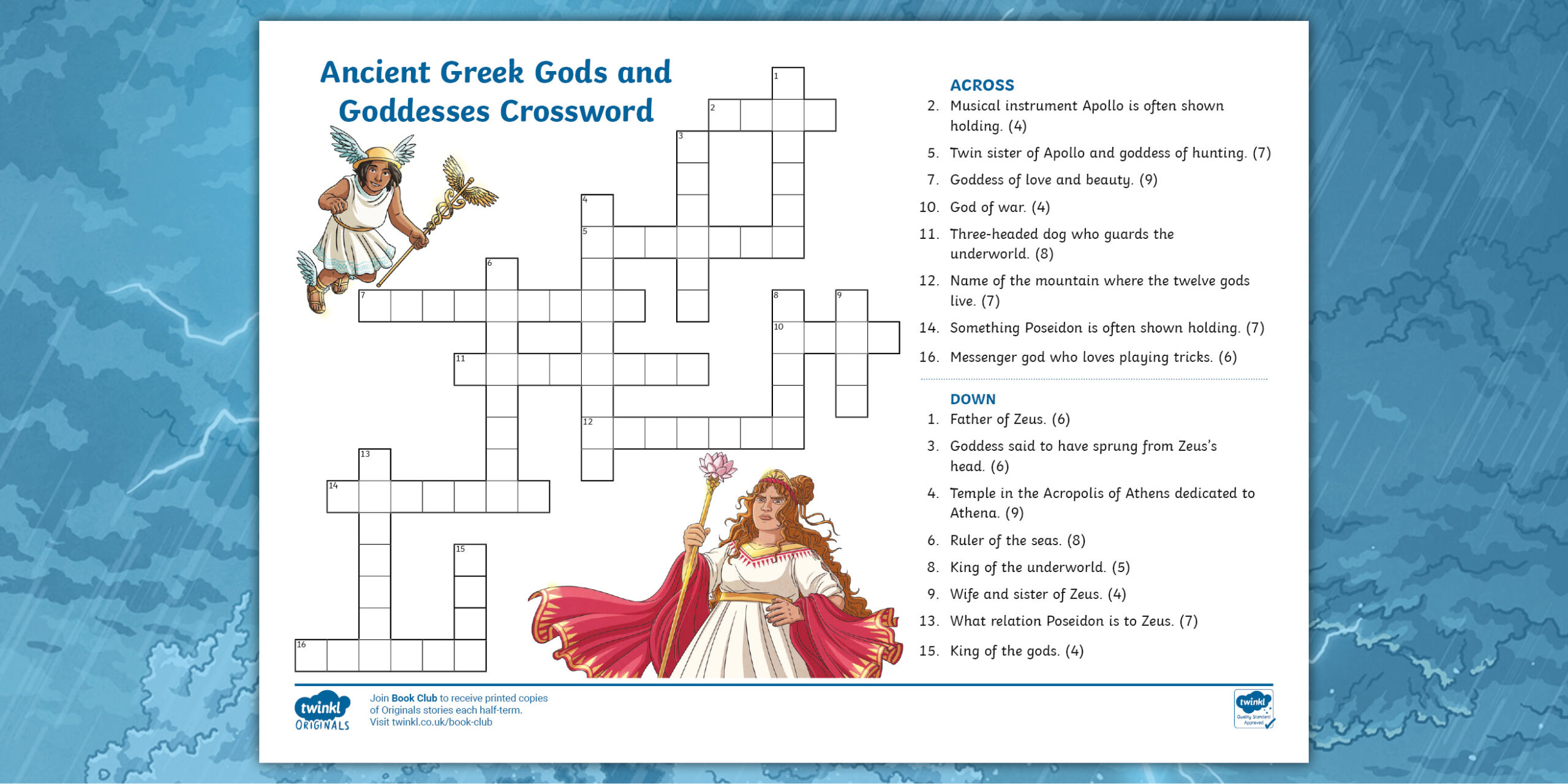 Ancient Greek Gods And Goddesses Crossword T H 1652250890