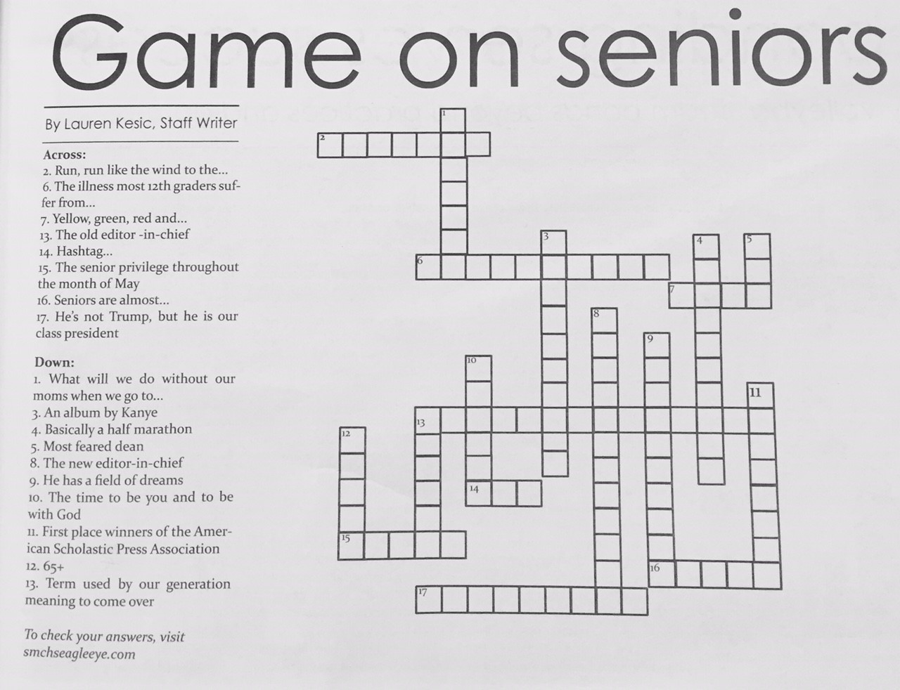 crossword puzzles for seniors printable