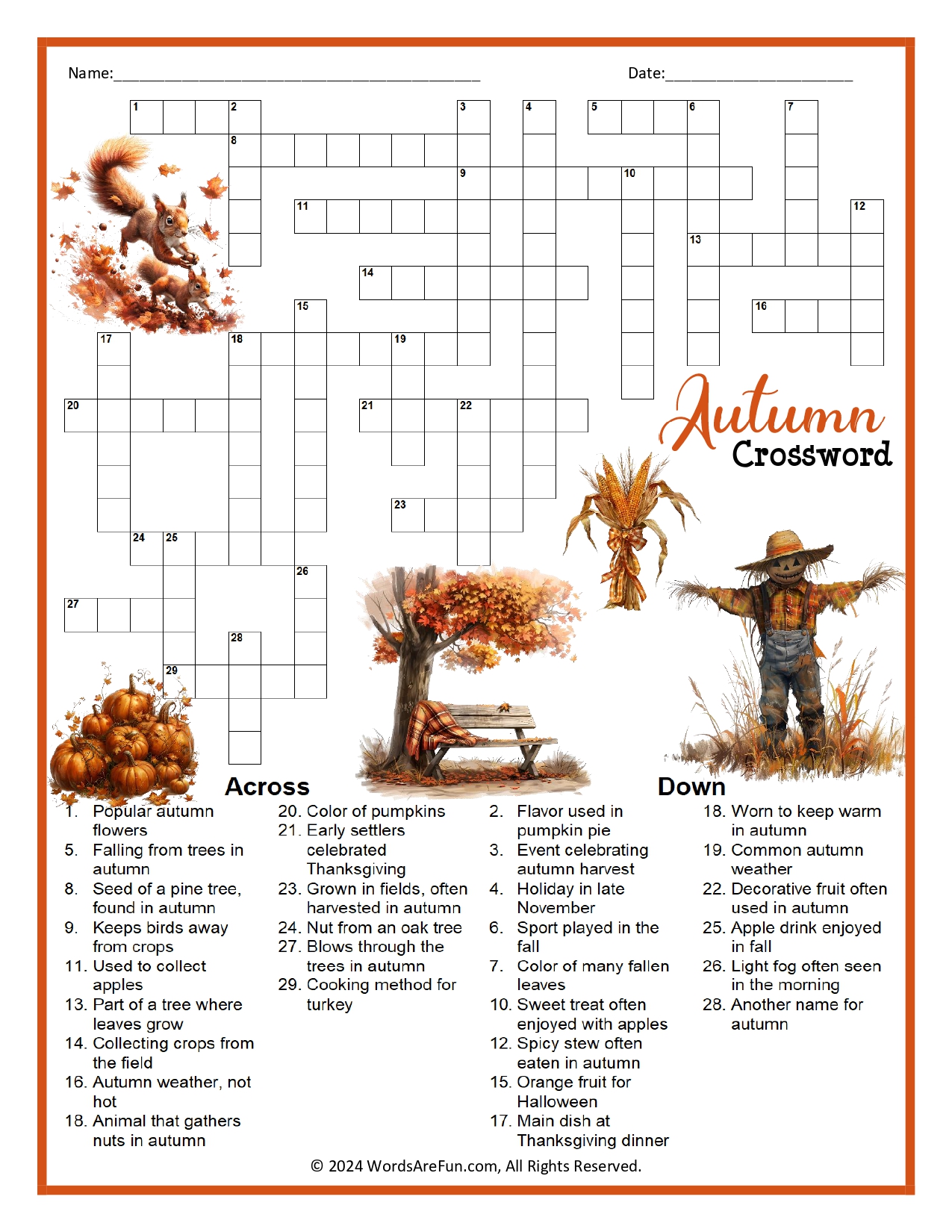 Autumn Crossword