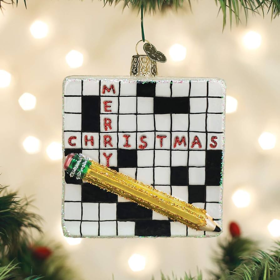 edible christmas ornament crossword