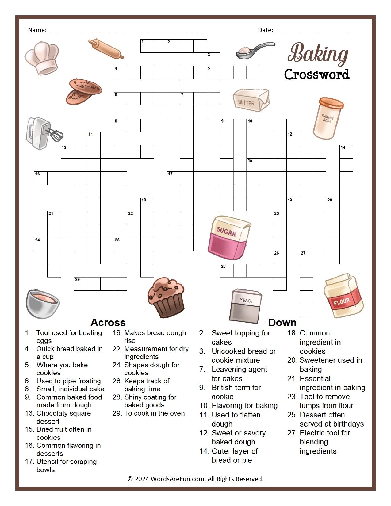 christmas baked treat crossword