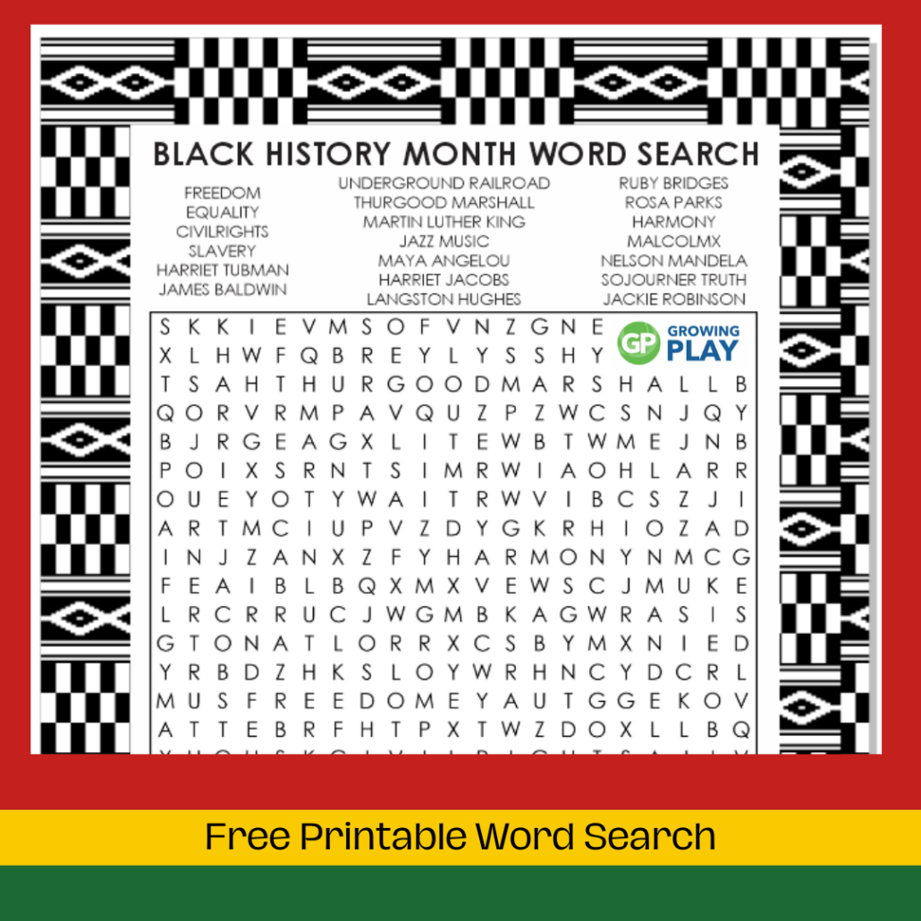 Black History Month Word Search Black History Month Word Search