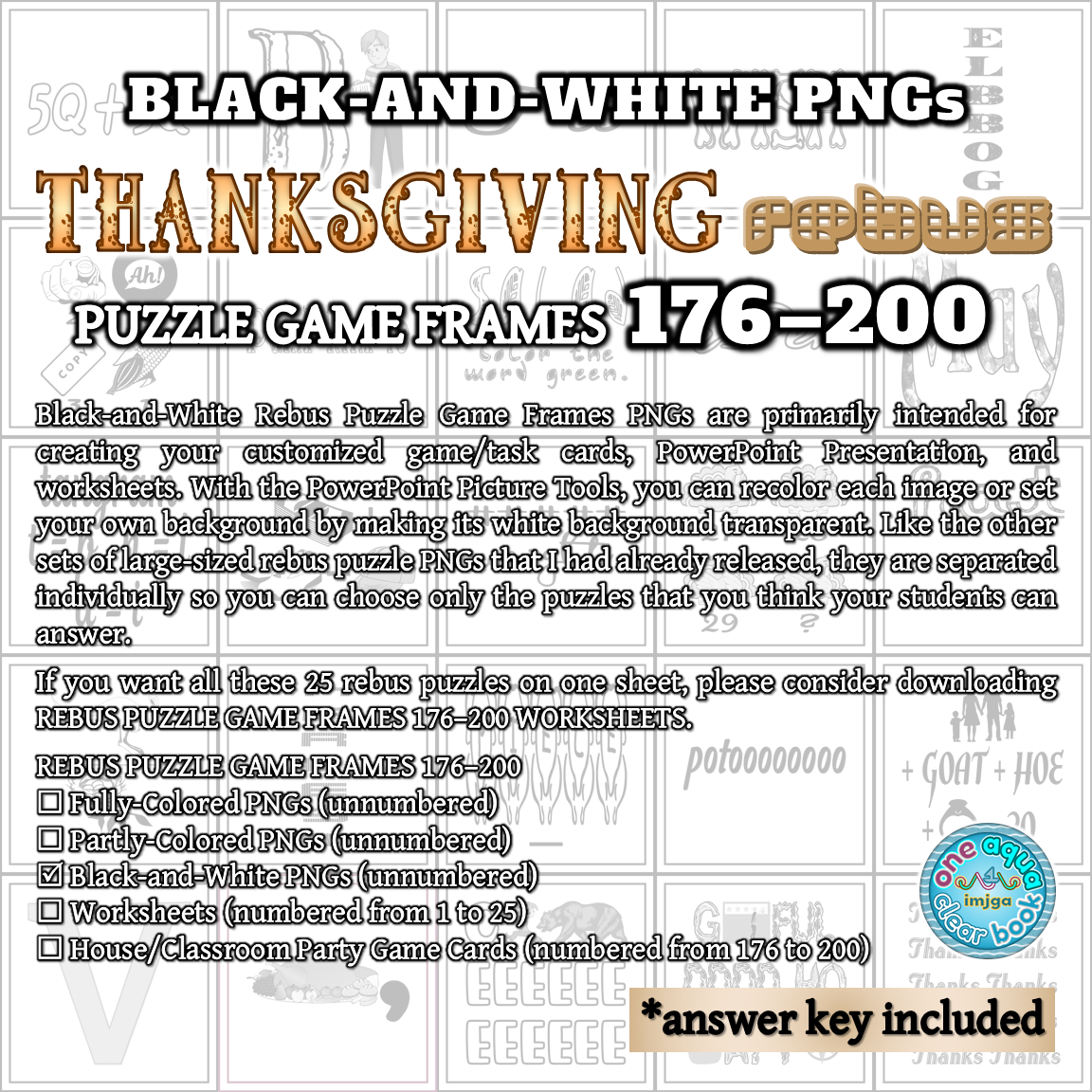 Black White Thanksgiving Rebuses 161 180 Pngs