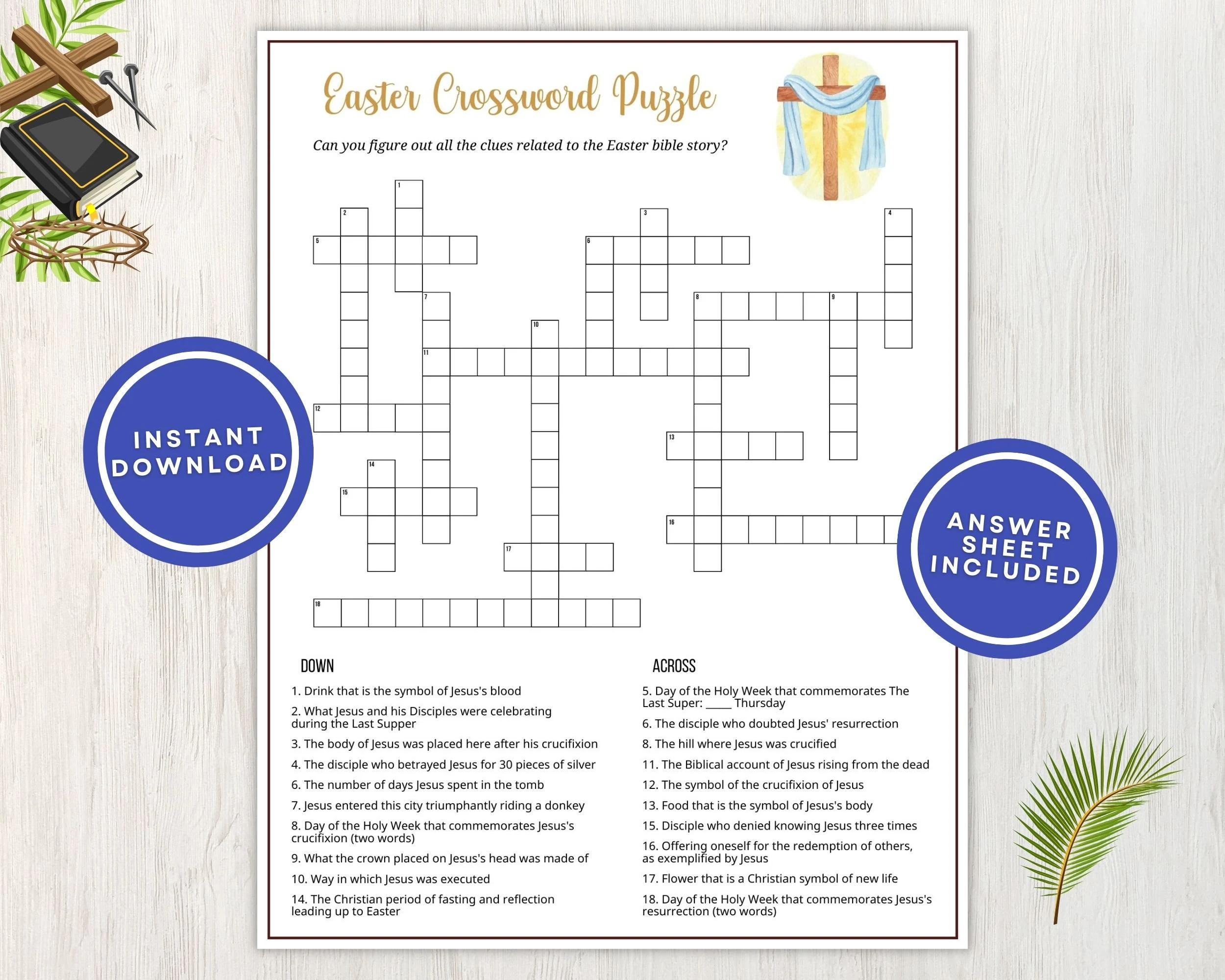 Christian Easter Crossword Puzzle For Christian Easter Crossword Puzzle For