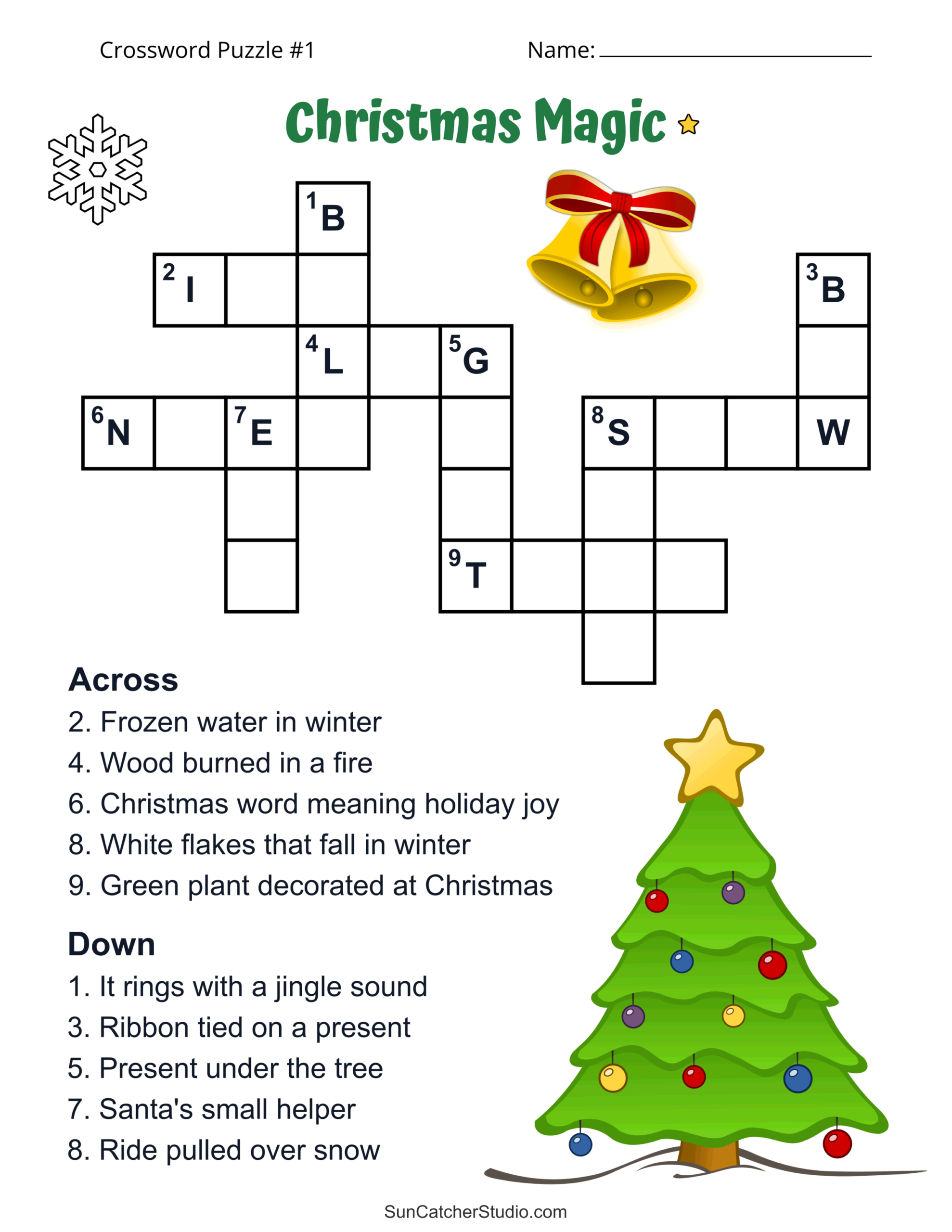 free christmas season crossword