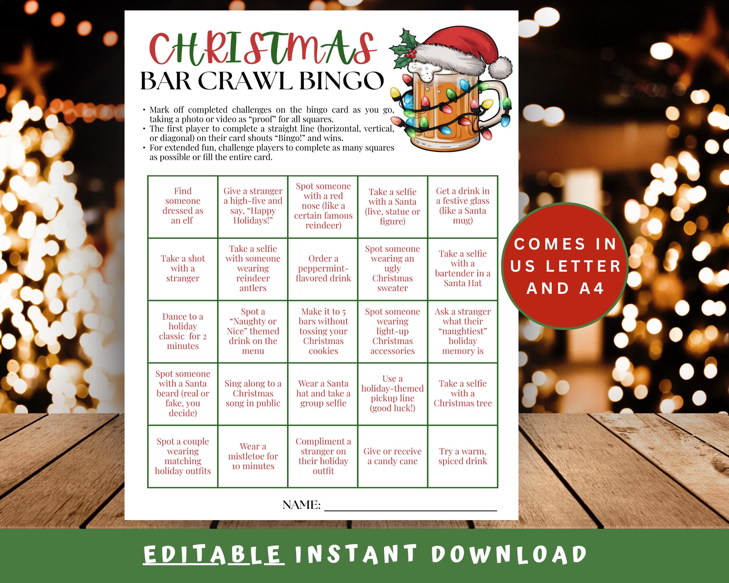 christmas themed pub crawl crossword