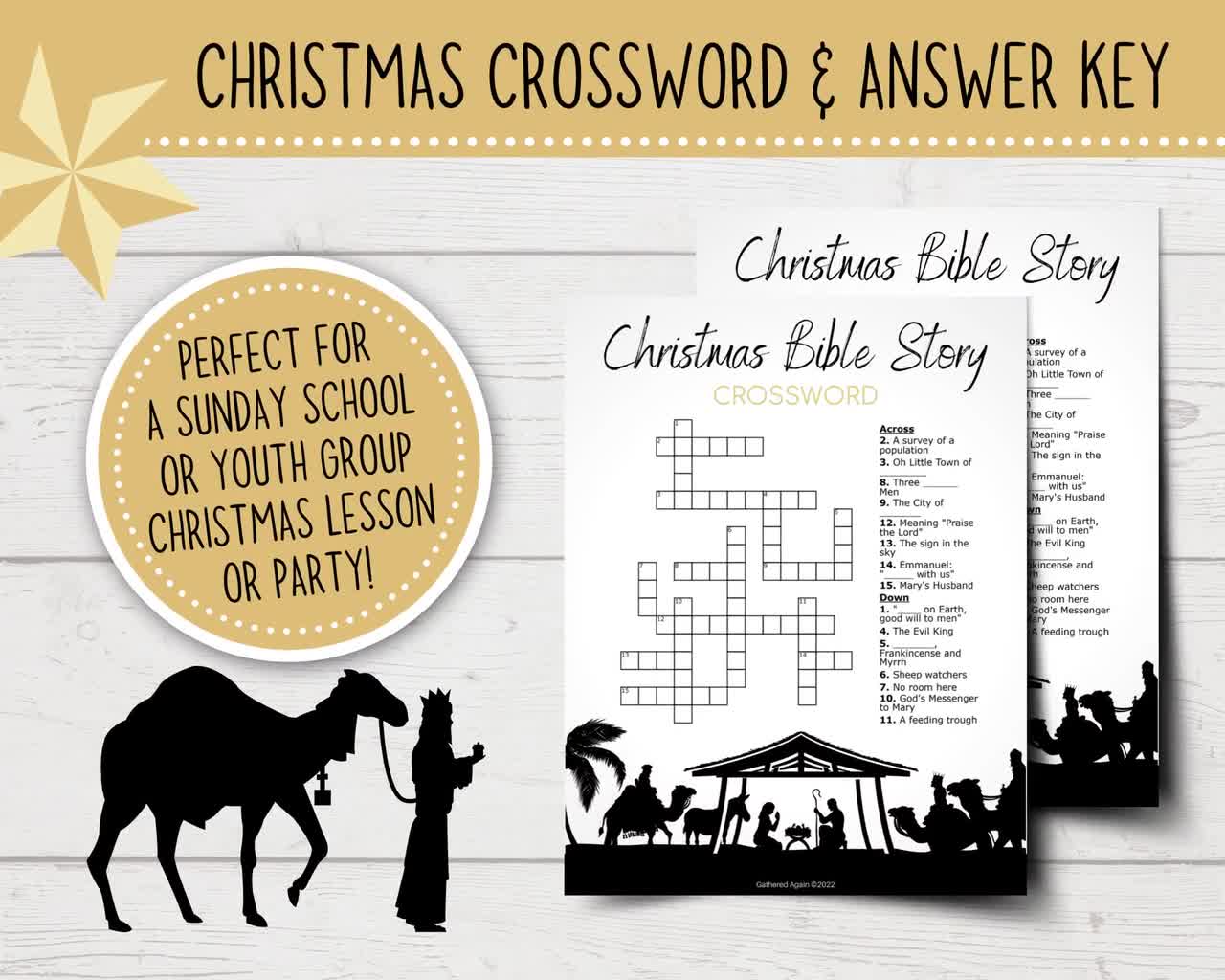 Christmas Bible Crossword For Kids Christmas Bible Crossword For Kids