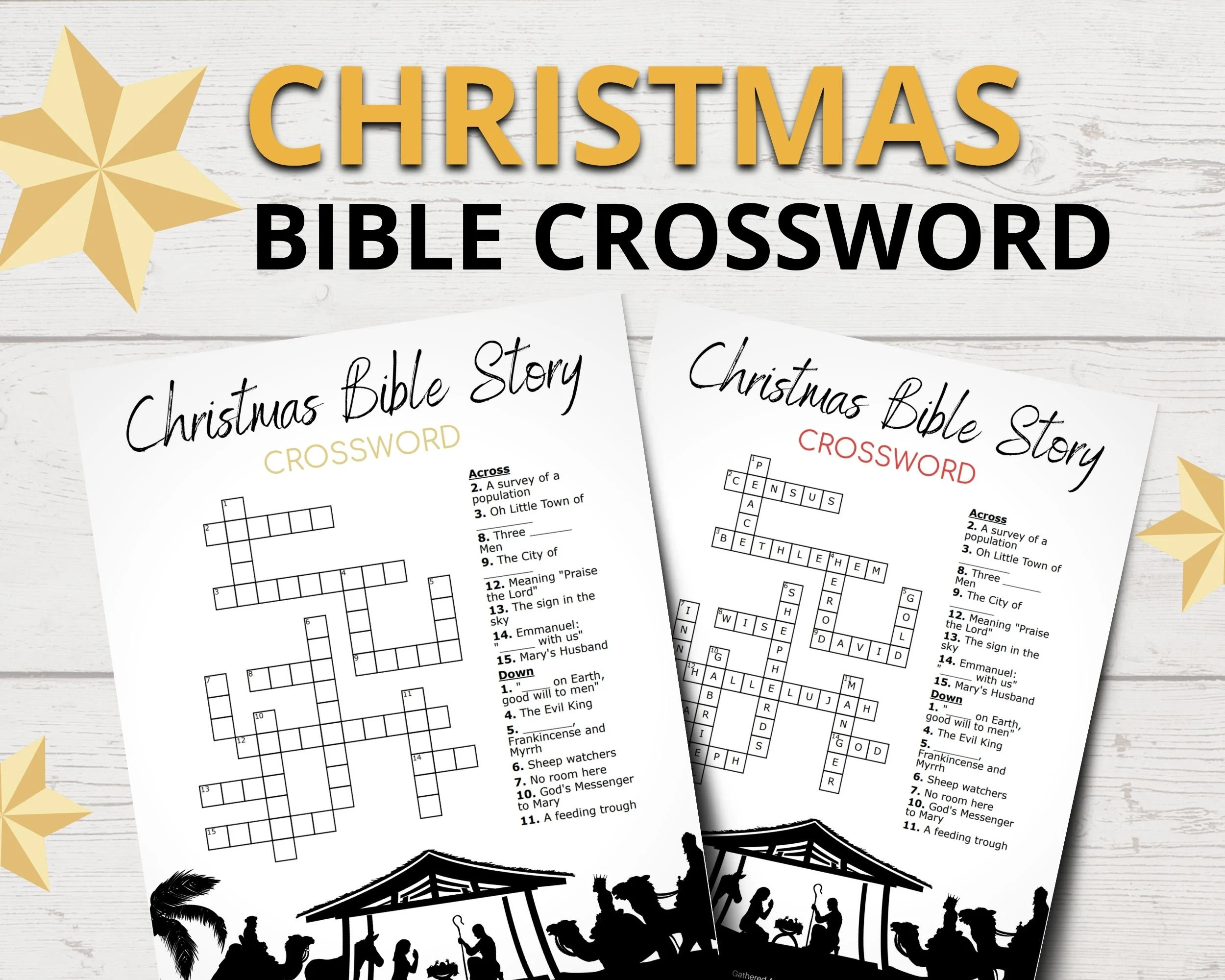 christmas bible crossword puzzle