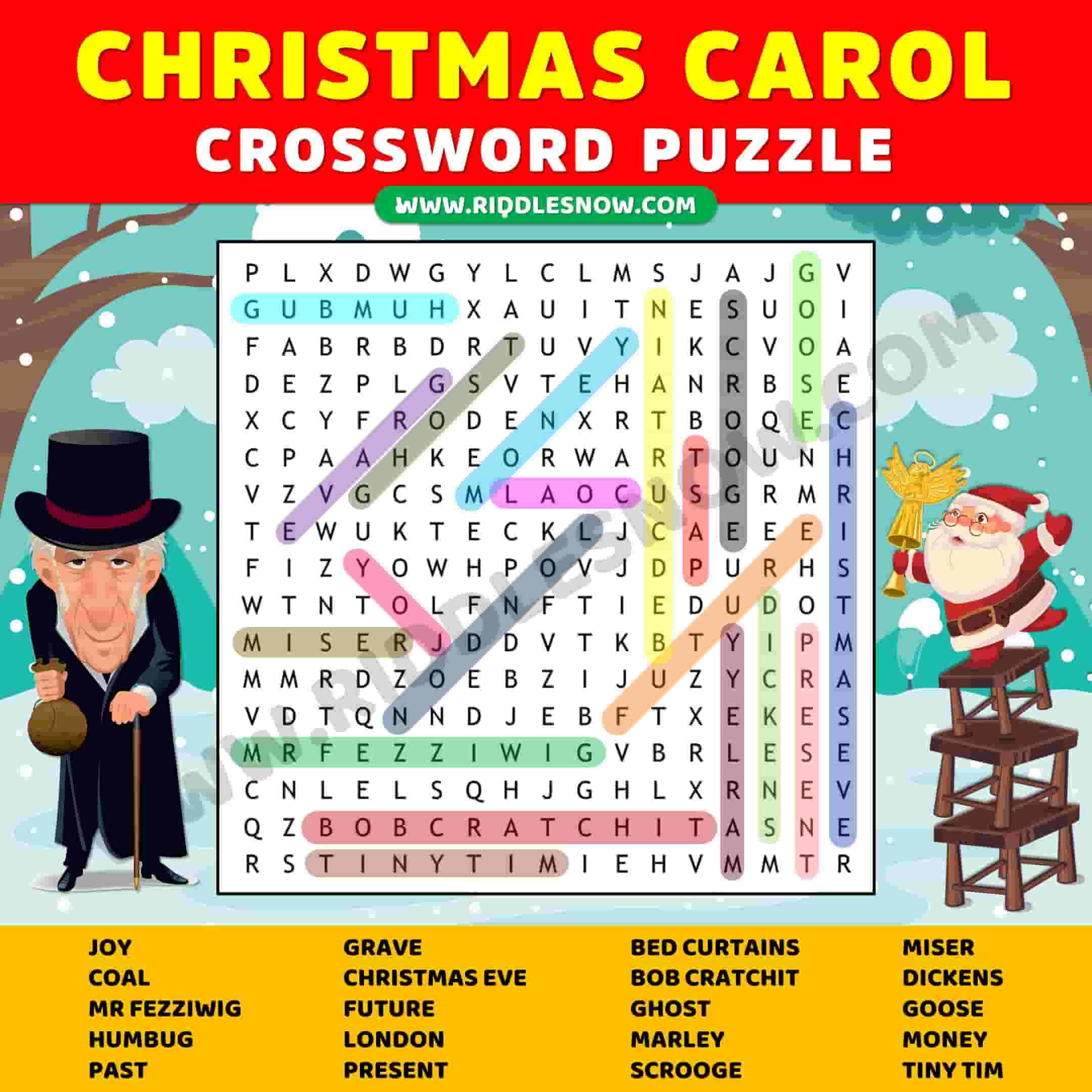 Christmas Carol Crossword Puzzles