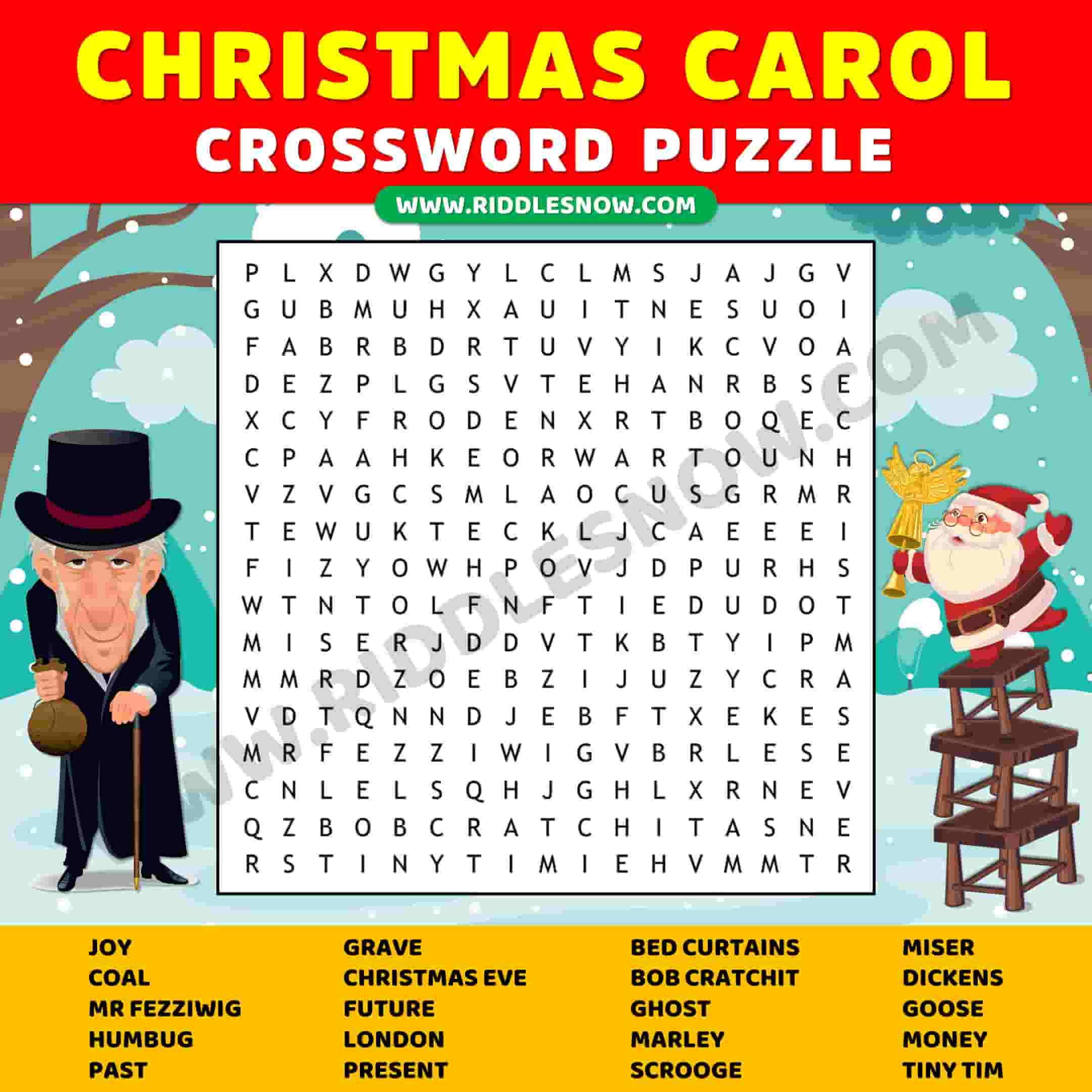 Christmas Carol Crossword Puzzles