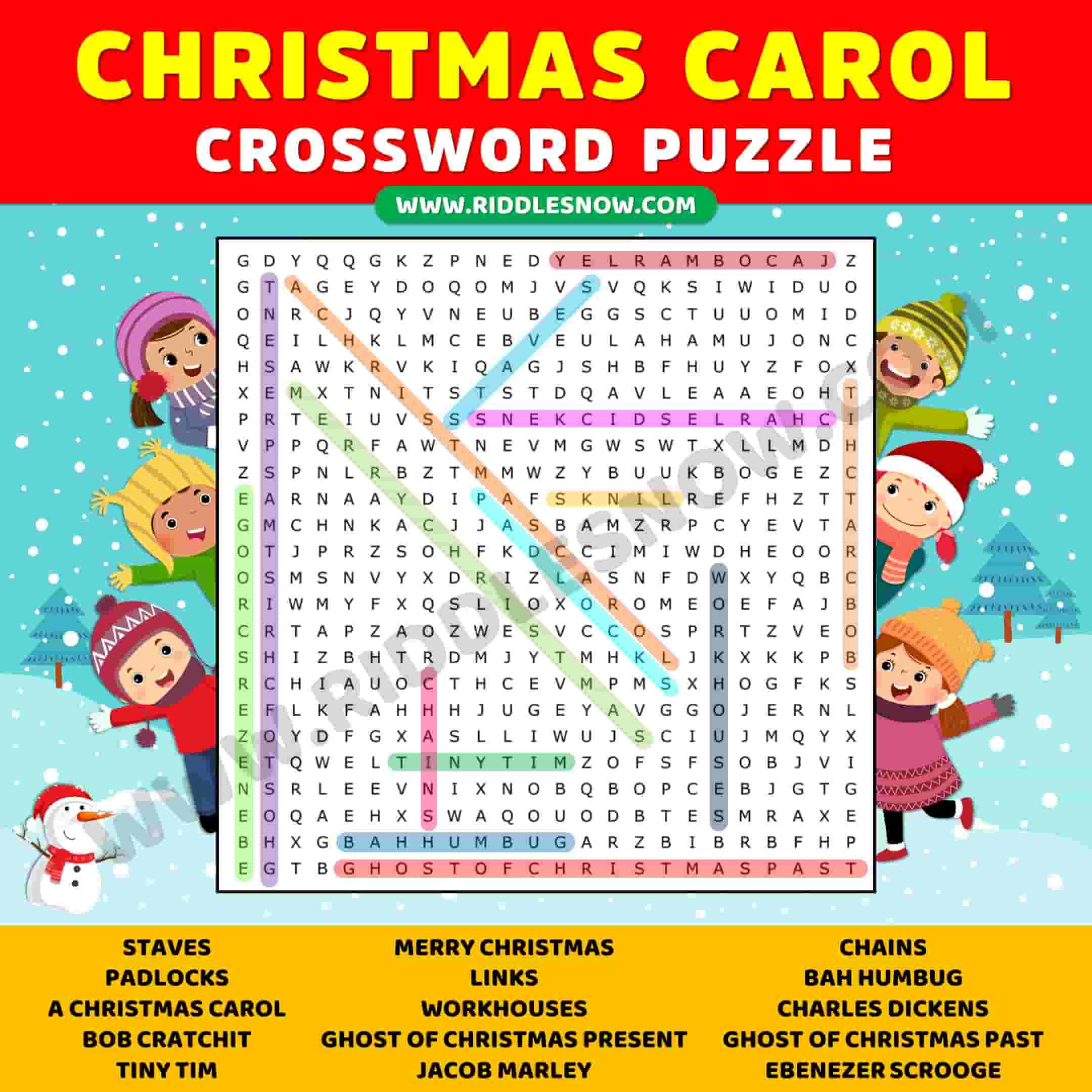 Christmas Carol Crossword Puzzles