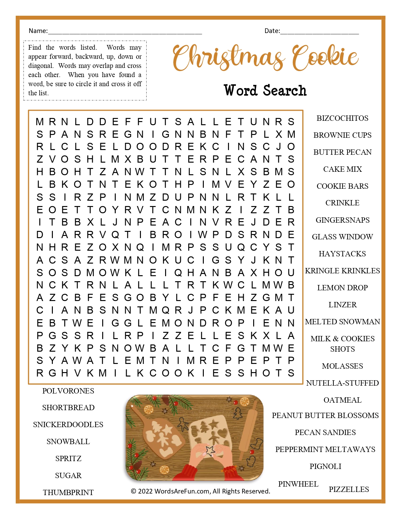hanker for as christmas cookies crossword