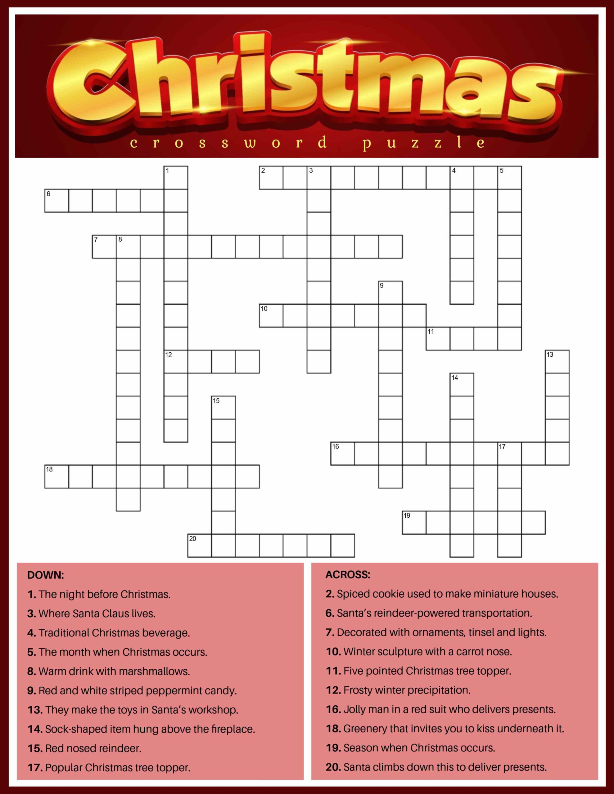 Christmas Crossword Puzzle