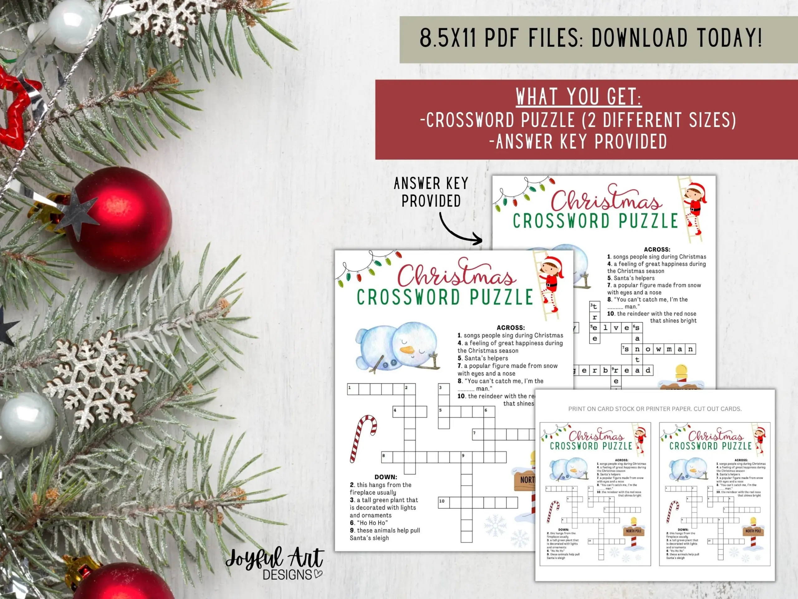 Christmas Crossword Puzzle Christmas