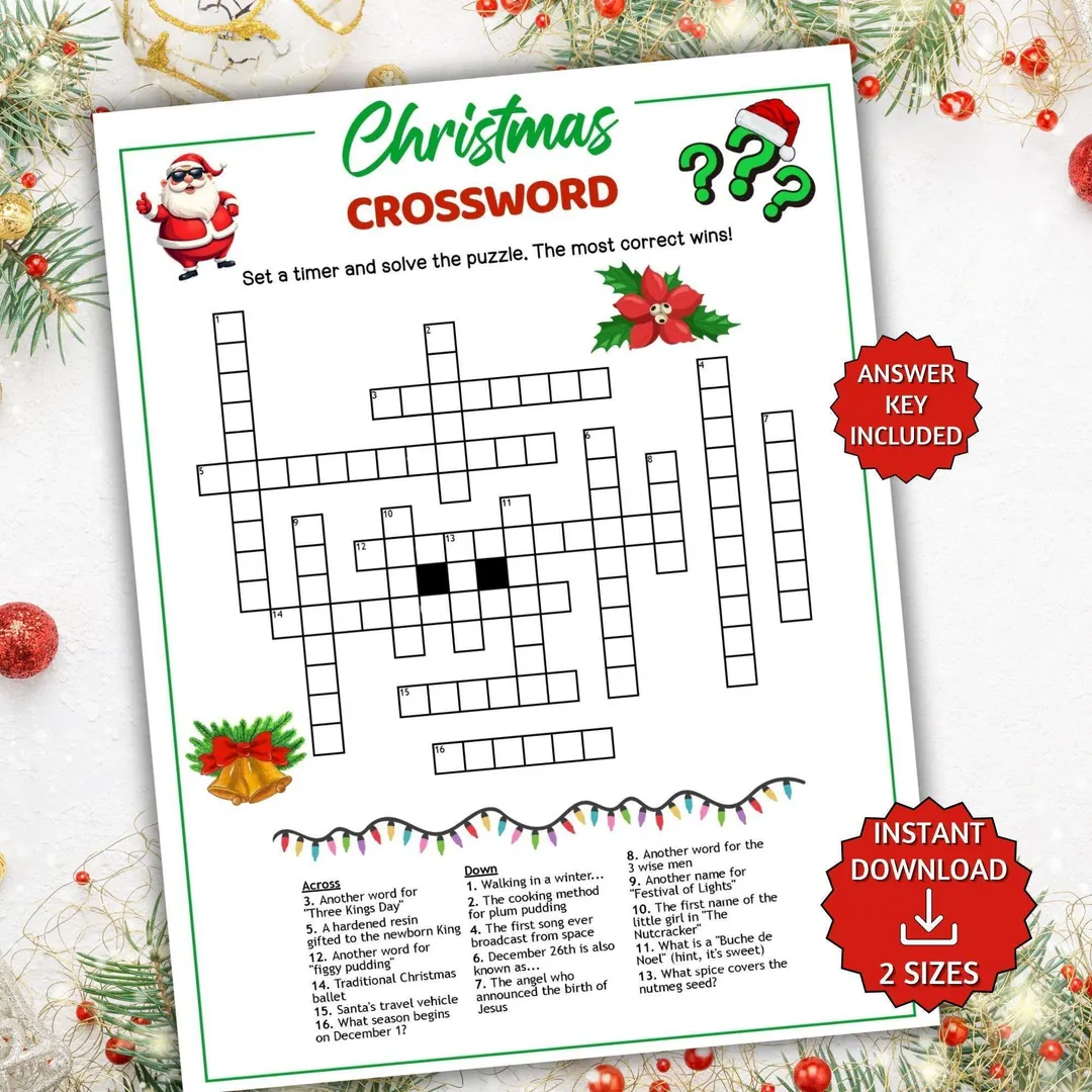 Christmas Crossword Puzzle Friendsmas