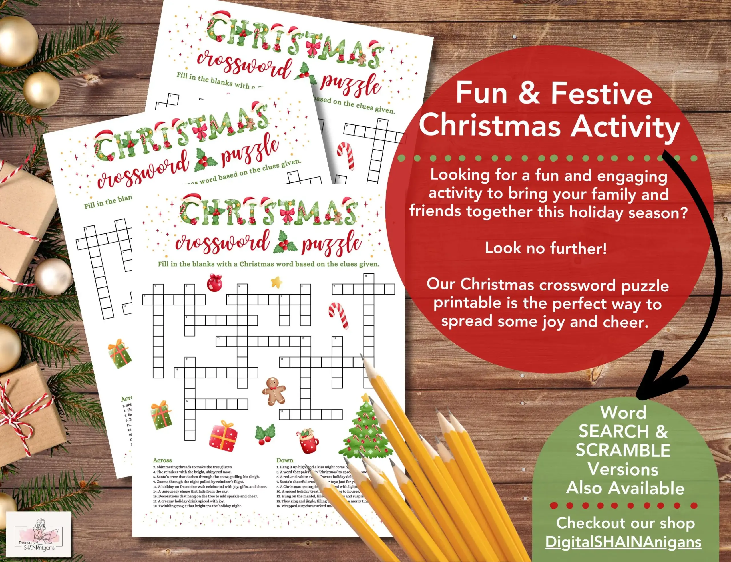 Christmas Crossword Puzzle Game