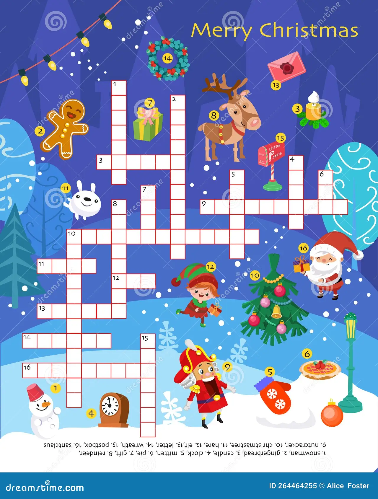 childrens christmas crossword puzzle