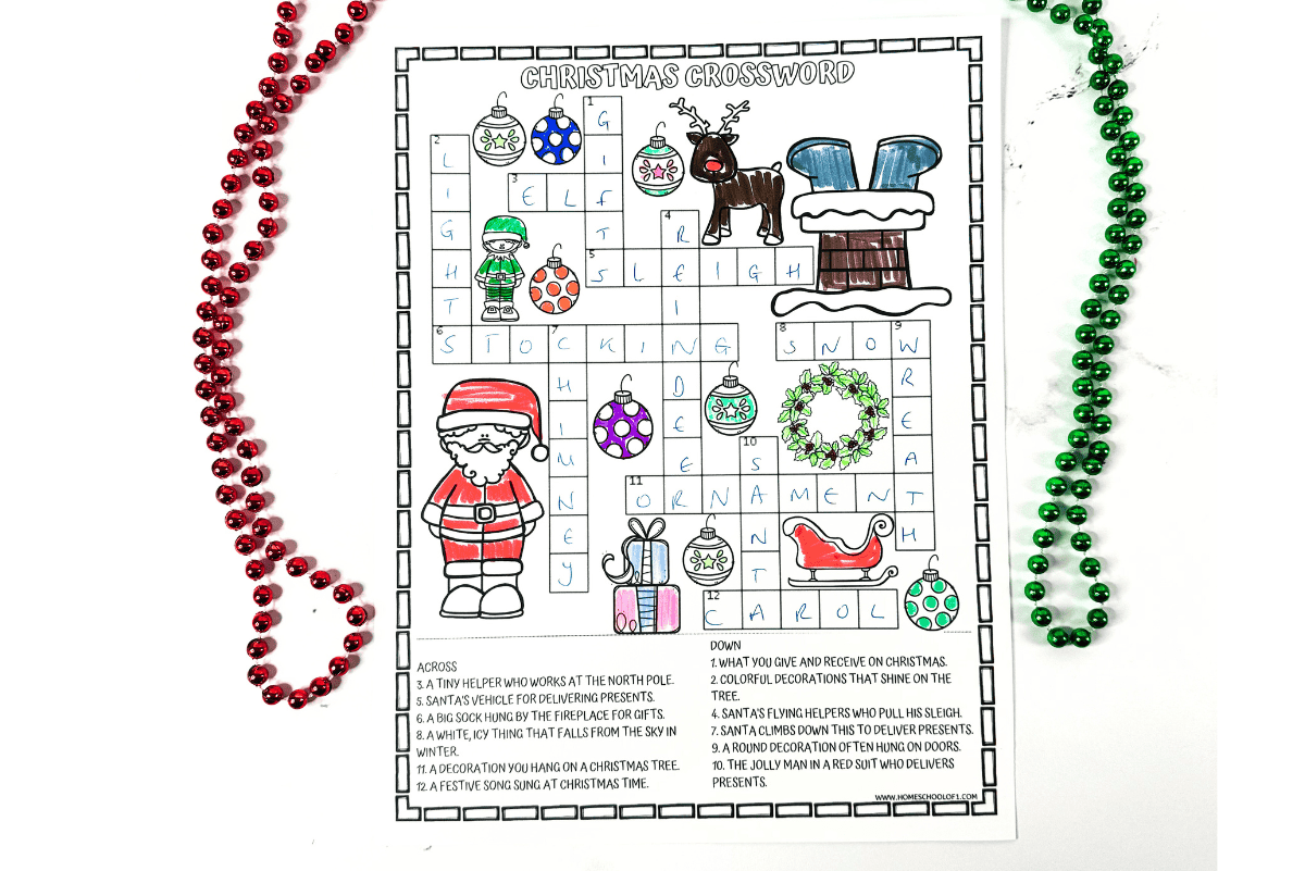 Christmas Crossword Puzzle Printable