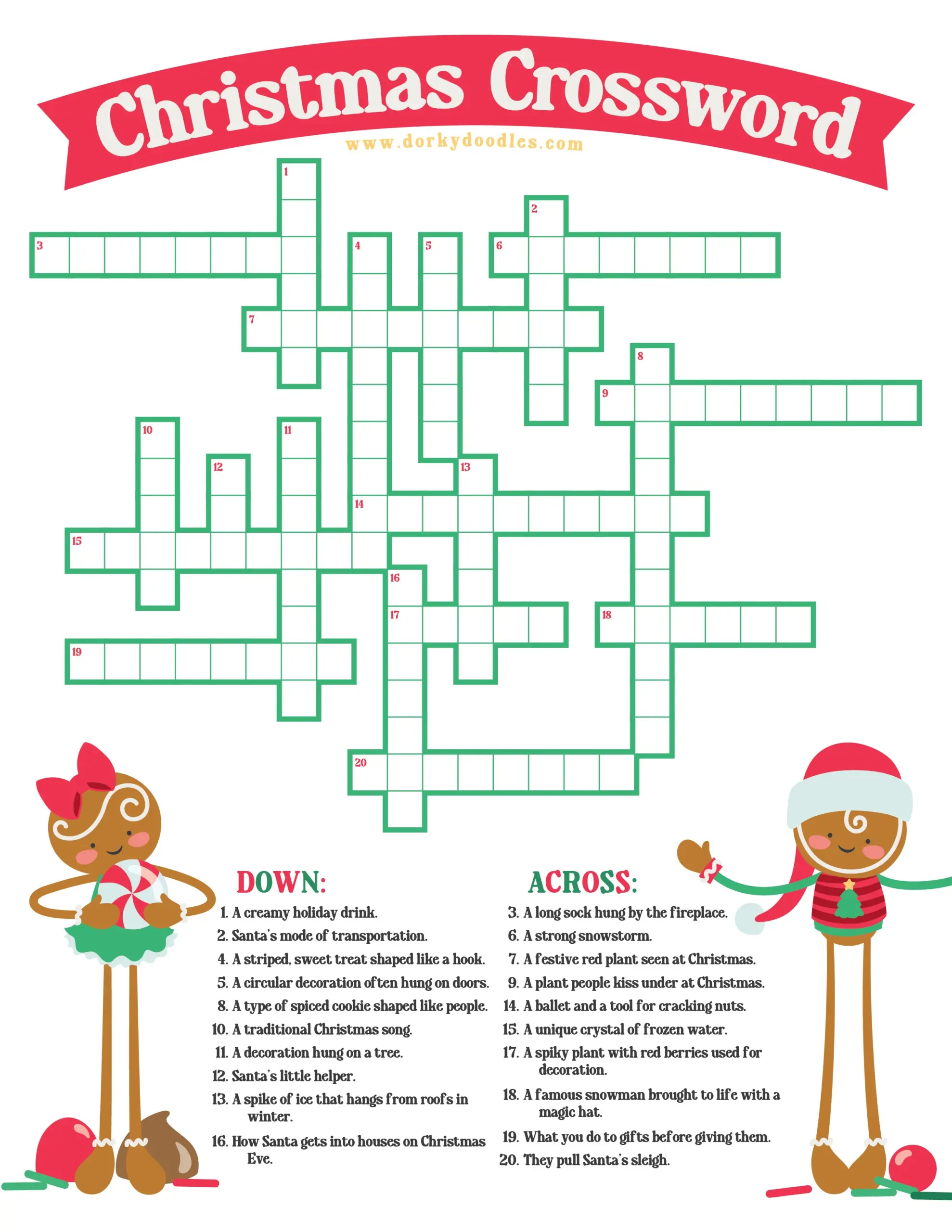 Christmas Crossword Puzzle To Print And Enjoy Free Printable