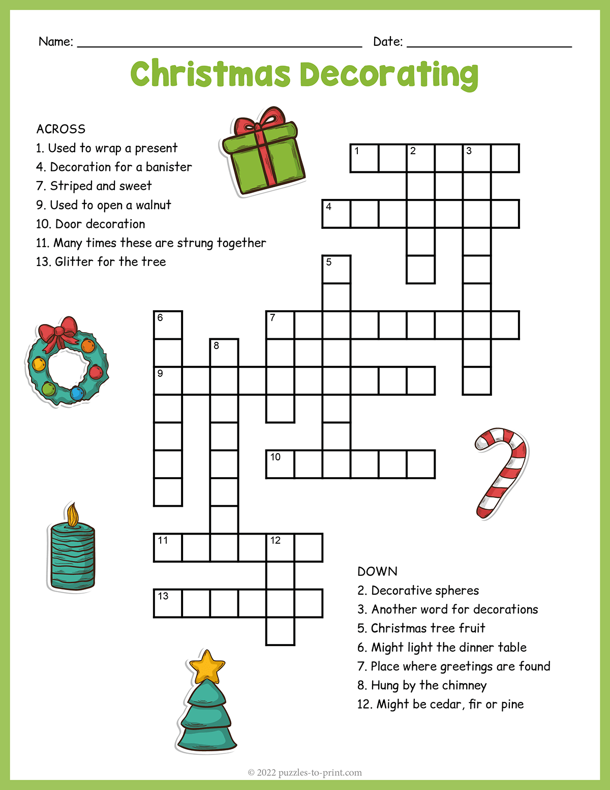 Christmas Decorations Crossword shtml