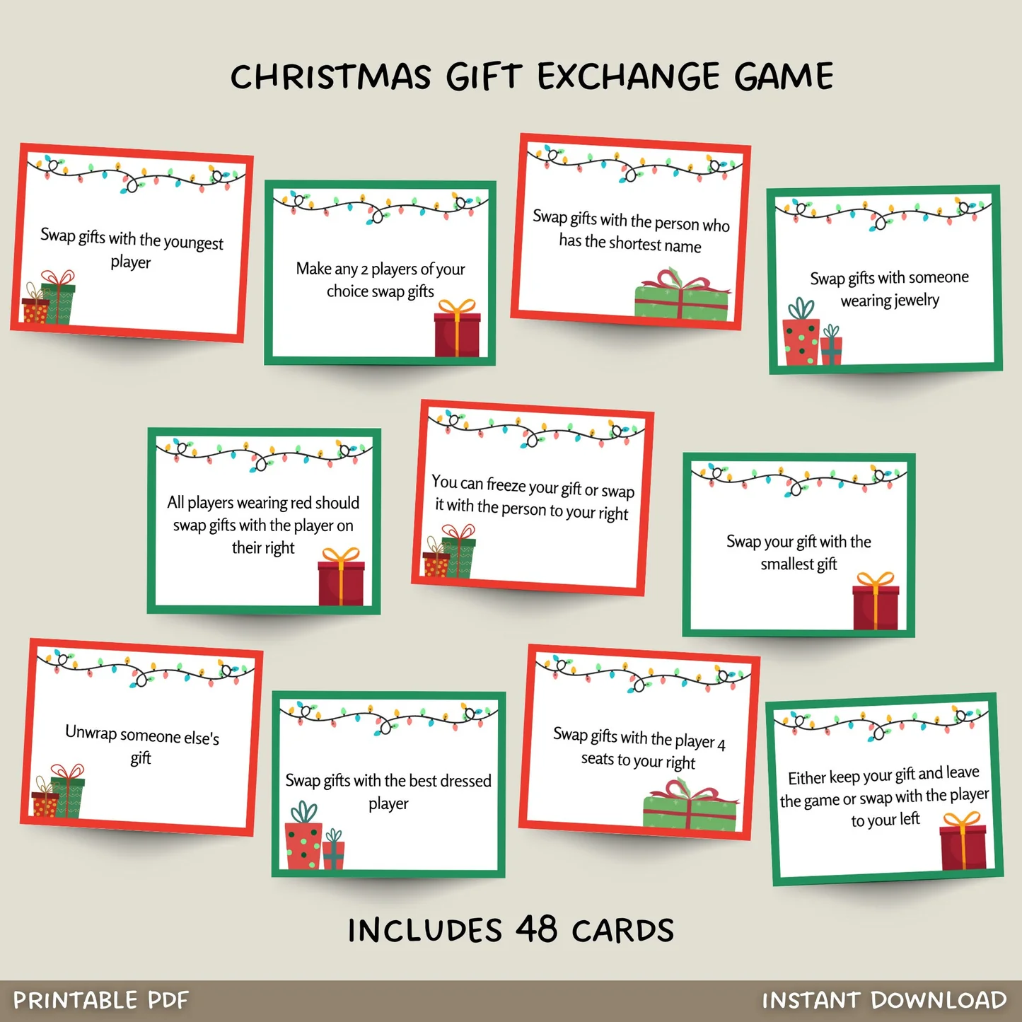 Christmas Gift Exchange Game Printable 30744