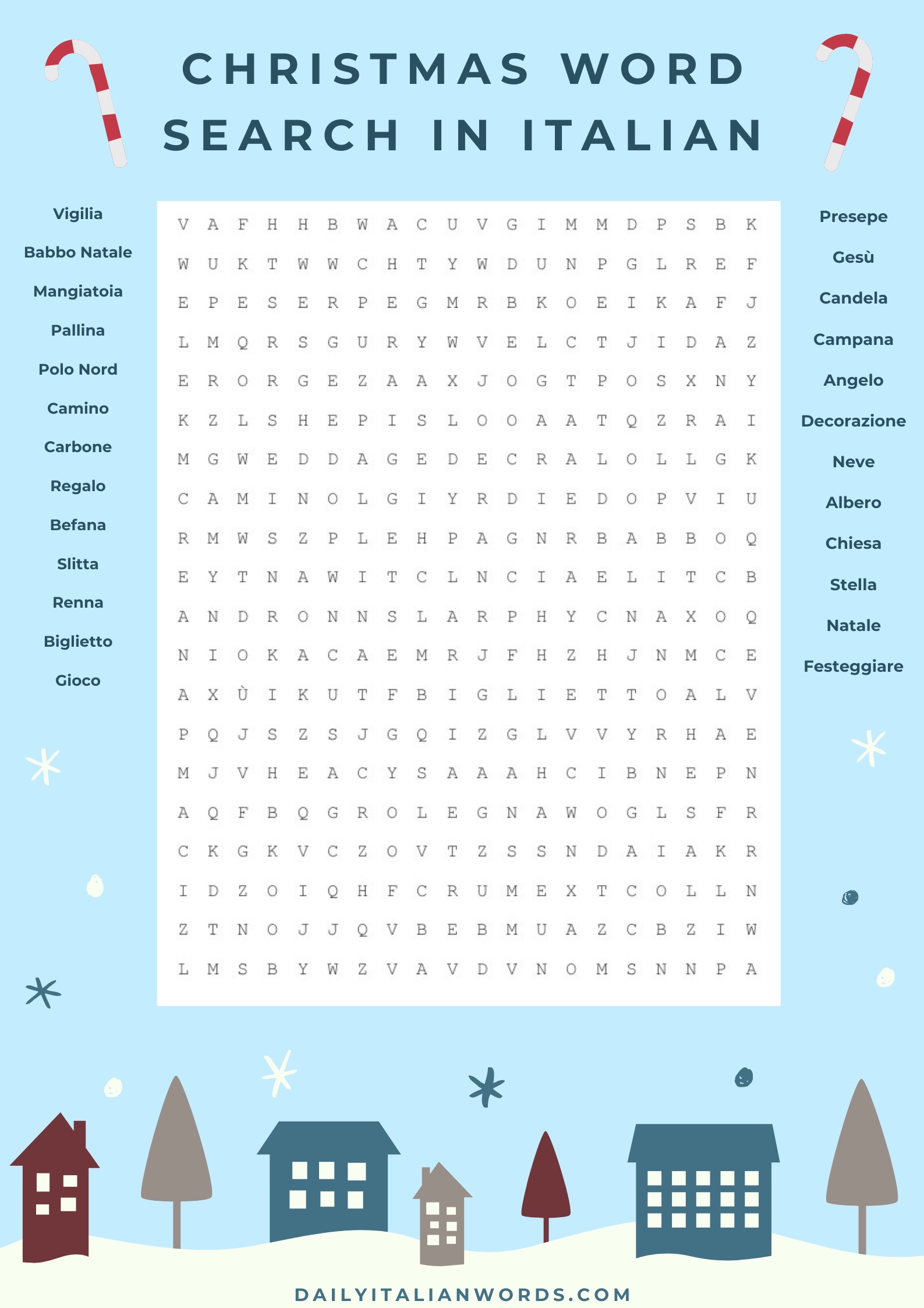 italian name for christmas crossword