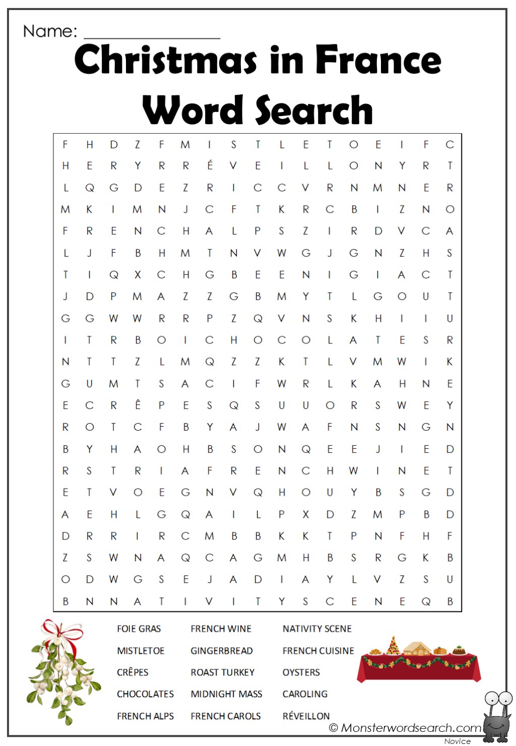 christmas in france crossword