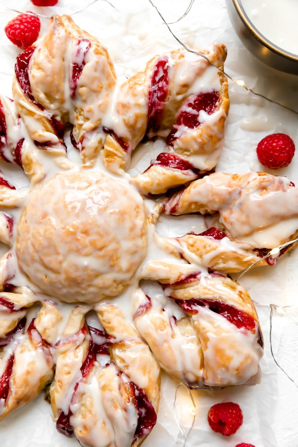 Christmas Kringle Puff Pastry Star With Spiced Raspberry Filling