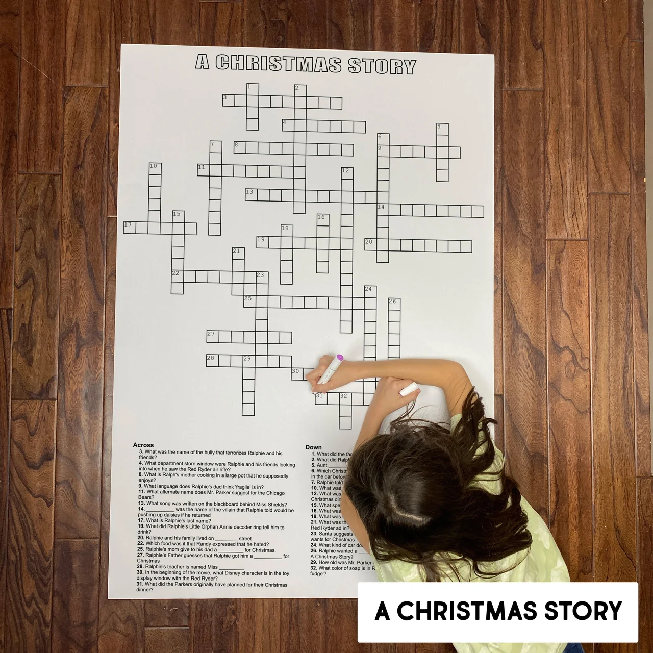 Christmas Story Giant Crossword Puzzle Christmas Story Giant Crossword Puzzle
