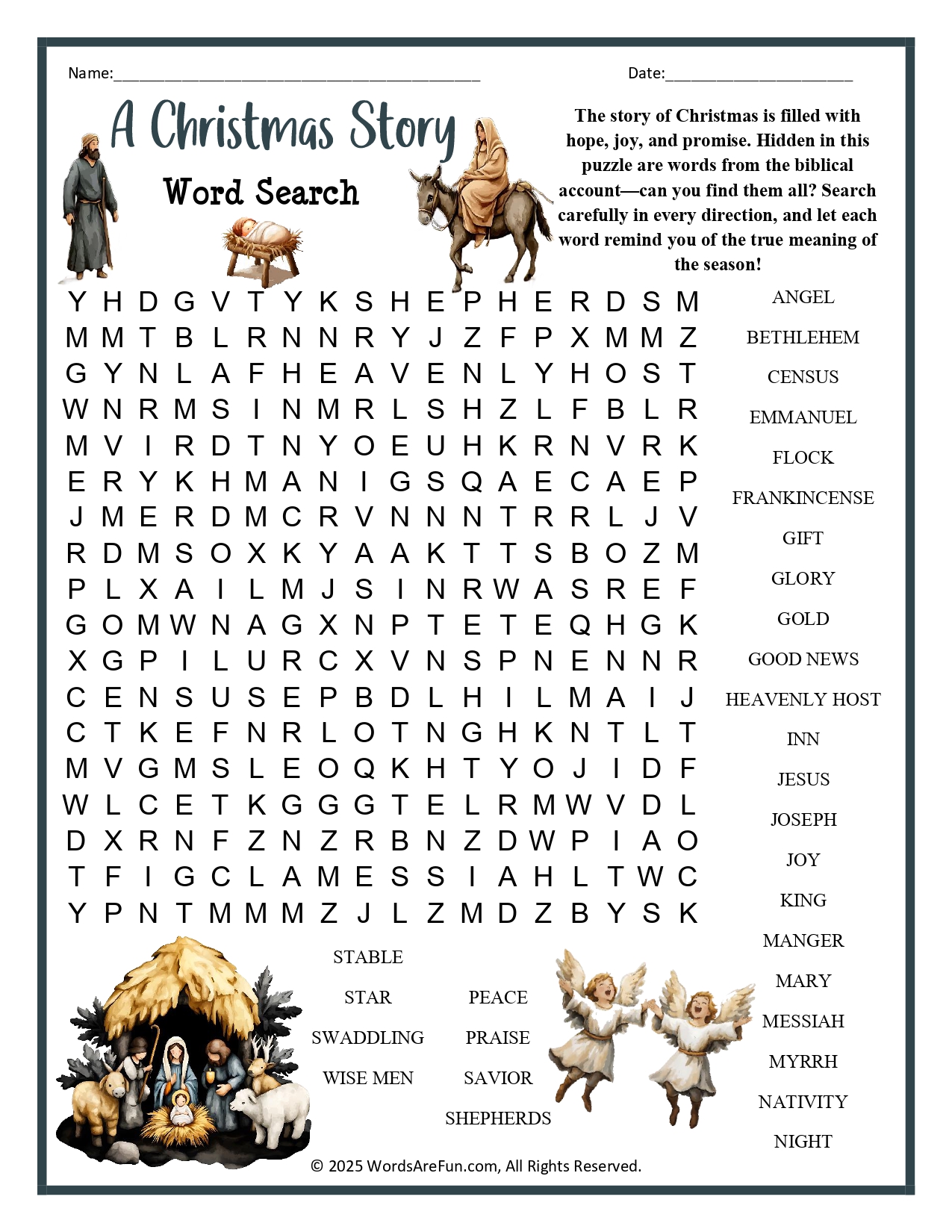 Christmas Story Word Search Christmas Story Word Search