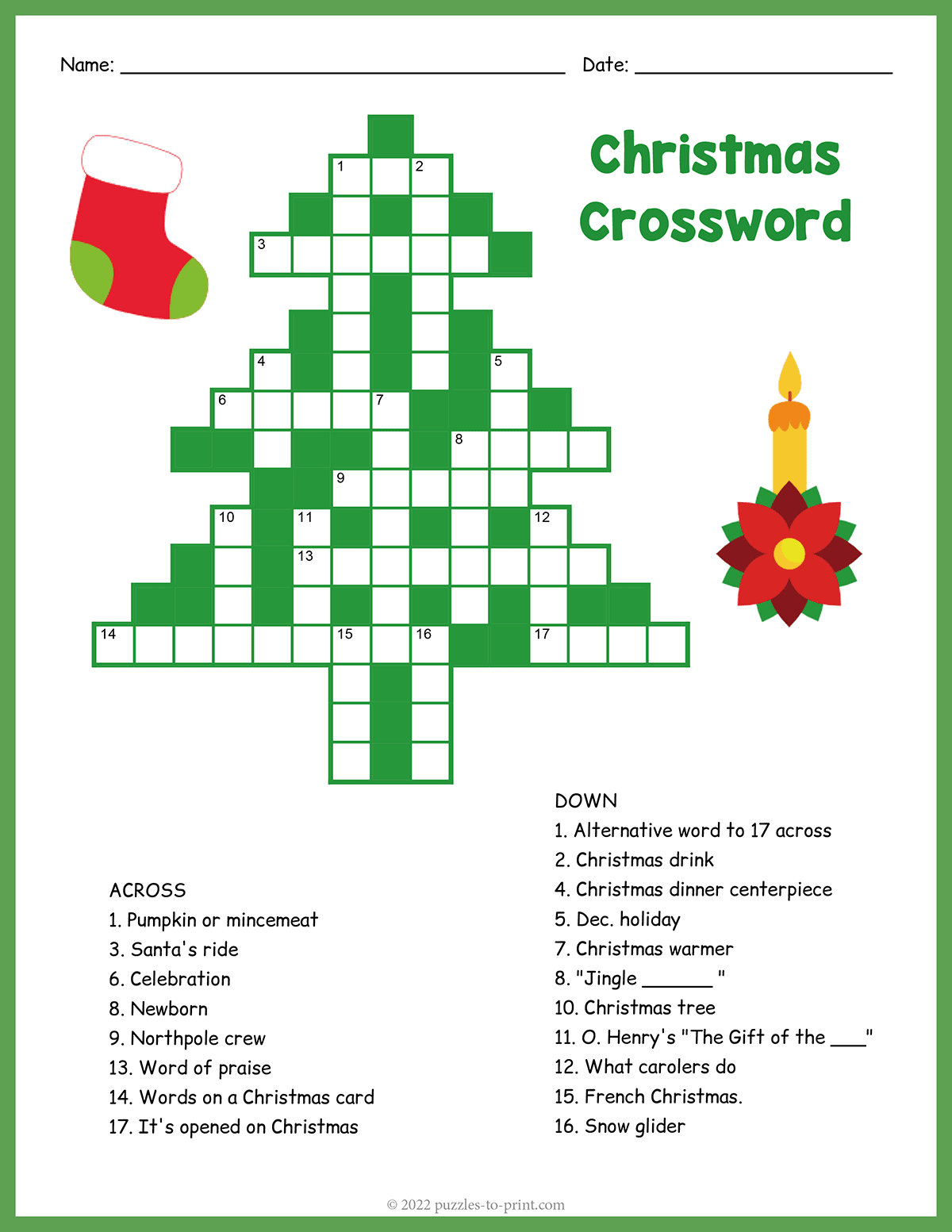 the north pole times christmas crossword puzzle