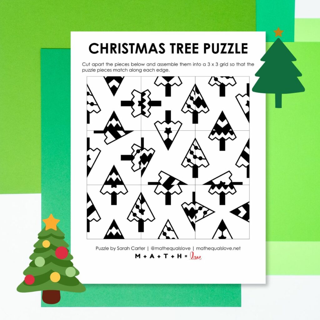 Christmas Tree Square Edge Matching Puzzle
